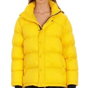 Bagatelle Sport Puffer Jacket Womens Medium Yellow Hooded Winter Coat